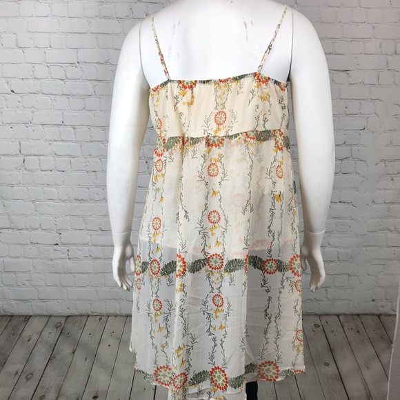 Maurices Ivory Floral Sheer Tunic Tank Top Plus Sz - Picture 2 of 7